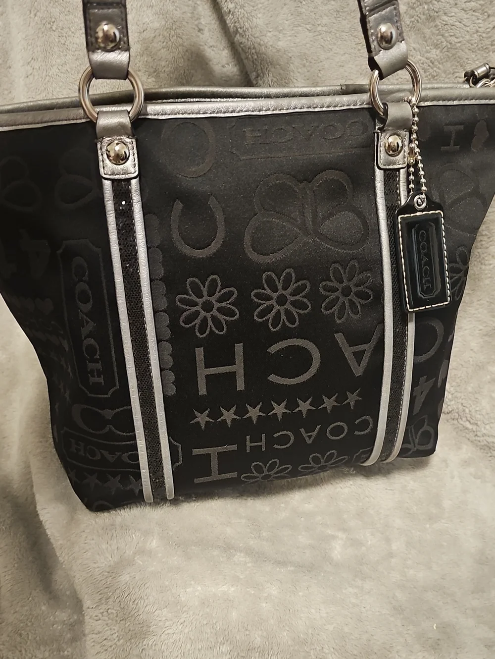 Coach Poppy Tote Silver